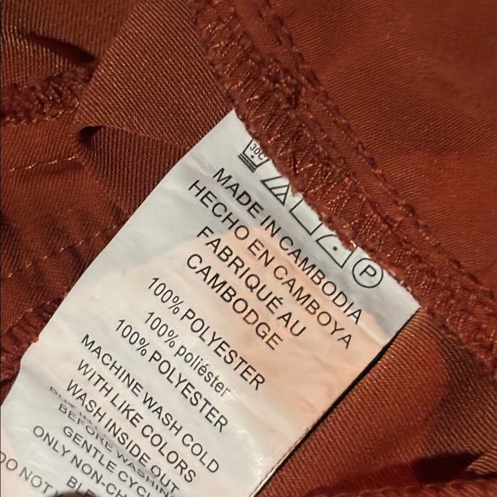 Michael Kors rust orange silky cargo joggers straight leg pull on  trousers S - Picture 10 of 14